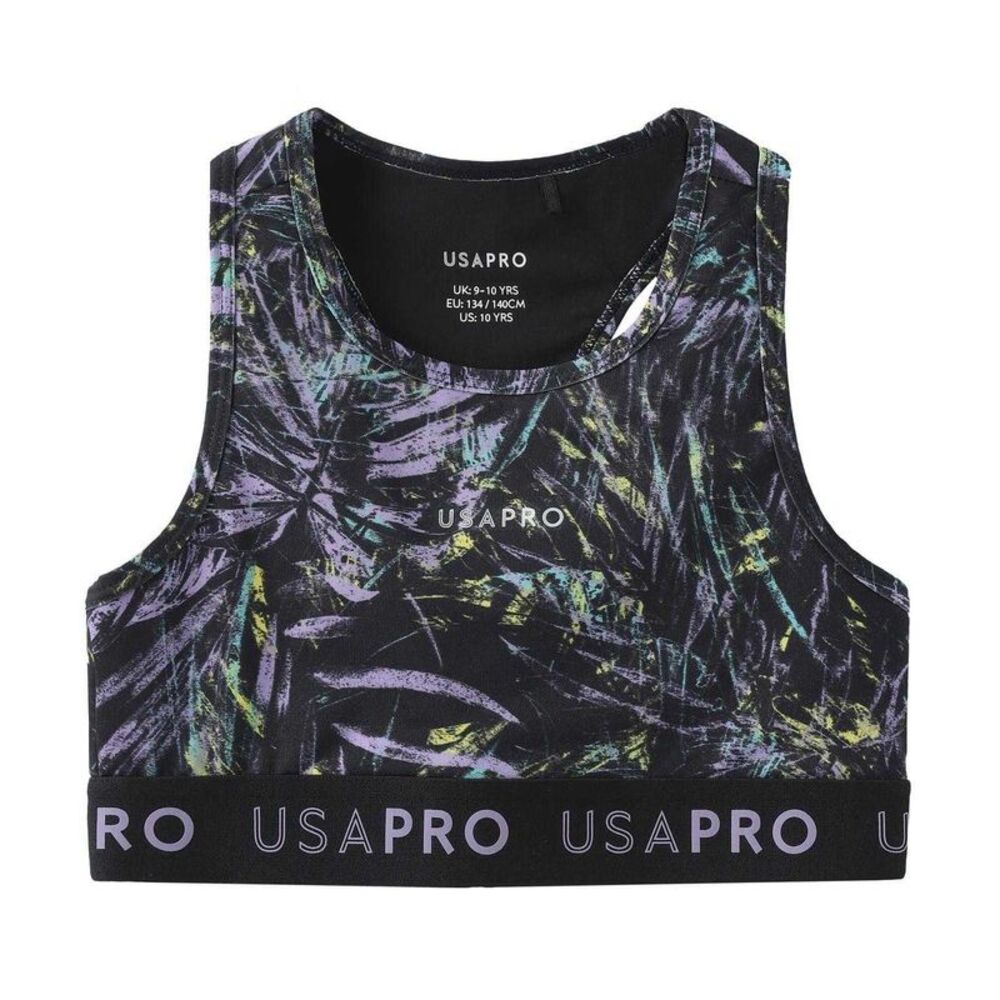 USA Pro Girls Tropical Fitness Crop Top / Multicolored